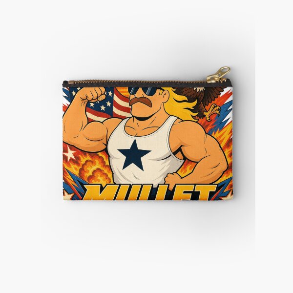 Item preview, Mullet Power — 80s Action Movie Poster Parody designed and sold by Riah Studio.