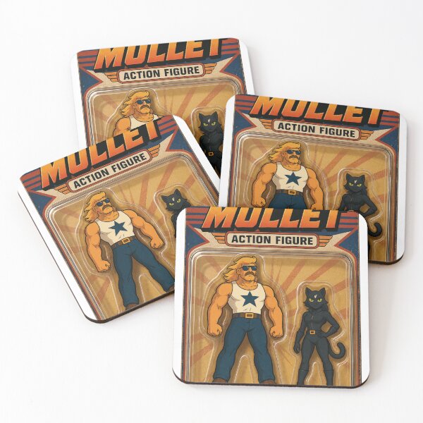 Item preview, Captain Mullet — 80s Action Figure Retro Toy Parody designed and sold by Riah Studio.