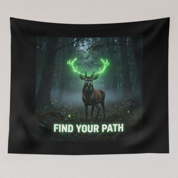 Item preview, Find Your Path Neon Deer Forest Motivational Design designed and sold by DervoTeck2767.