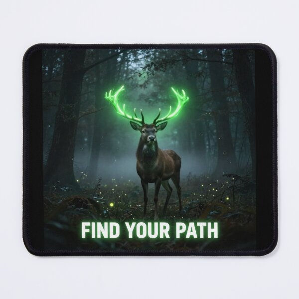 Item preview, Find Your Path Neon Deer Forest Motivational Design designed and sold by DervoTeck2767.