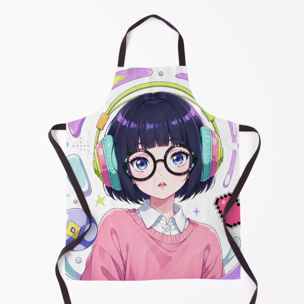 Item preview, Pastel anime gamer girl with headphones and glasses designed and sold by FusiTink.