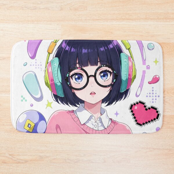 Item preview, Pastel anime gamer girl with headphones and glasses designed and sold by FusiTink.