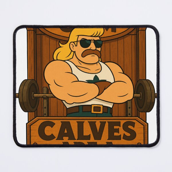 Item preview, Calves Are A Myth — Mullet Gym Leg Day Funny Tee designed and sold by Riah Studio.