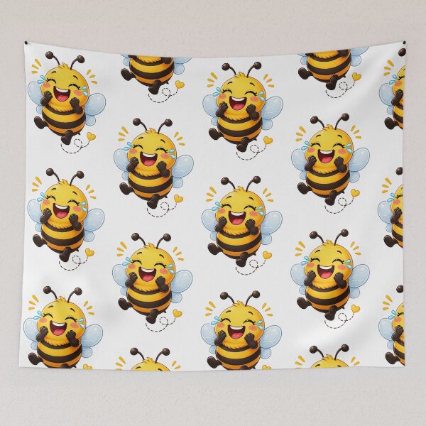 Item preview, Laughing Honey Bee Sticker | Cute Happy Bee Cartoon designed and sold by Creativeeworld777.