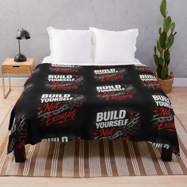 Item preview, Build Yourself Not Excuses – Bold Grunge Motivational Typography designed and sold by Zayn Studio.