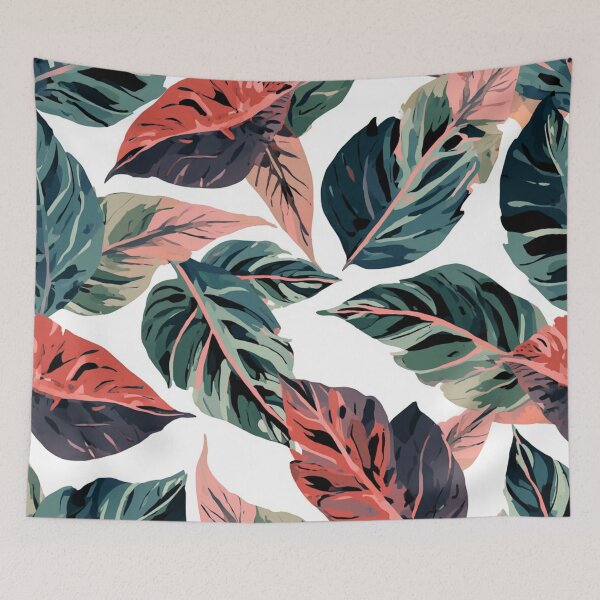 Item preview, Blush & Botanical: Modern Tropical Leaf Pattern on White designed and sold by LiveLearnCreate.