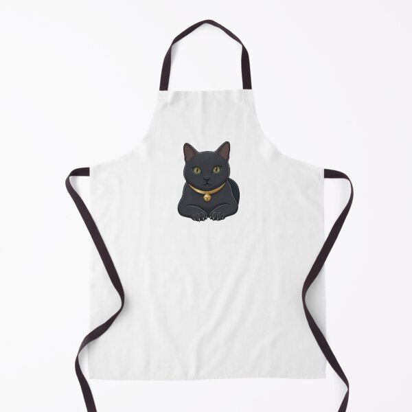 Item preview, Cute Black Cat with Green Eyes and Gold Collar Bell designed and sold by Northern Glow Art.