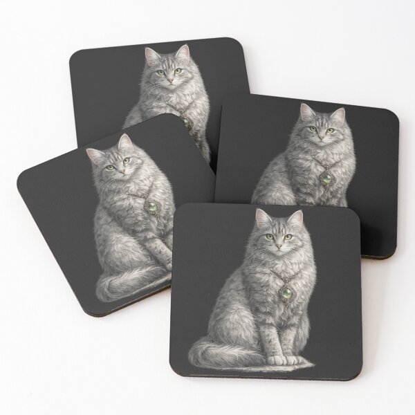 Item preview, Green Eyed Grey Cat Portrait designed and sold by VelarisMoon.