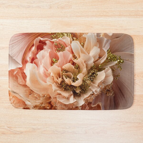 Item preview, Luxurious Botanical Art - Blush Peach Floral Symphony in Soft Gold designed and sold by MiraLumeStudio.