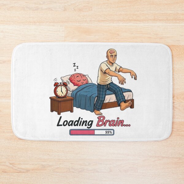 Item preview, Loading Brain Funny Sleepwalking Man Morning Humor Illustration designed and sold by Northern Glow Art.
