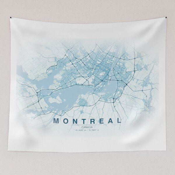Item preview, Montréal, Ontario, Canada map illustration designed and sold by Roxane Bay.