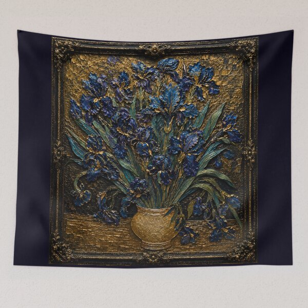 Item preview, Van Gogh Irises Relief Art Print | Museum Inspired Floral Masterpiece designed and sold by ManJiangHong.