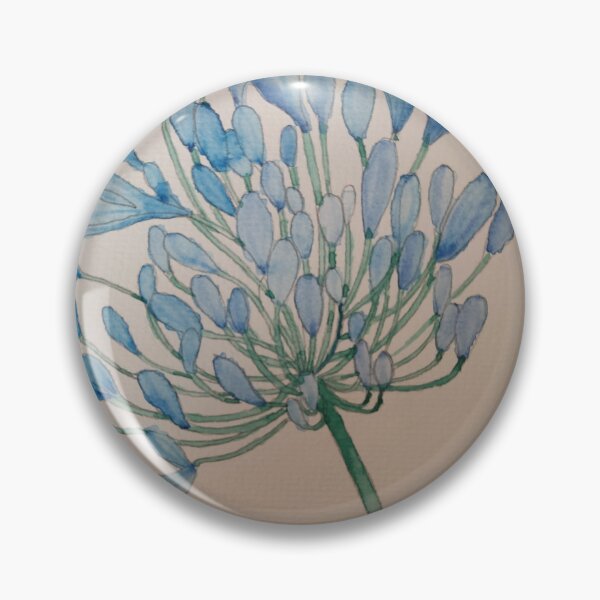 Item preview, Pthalo blue Agapanthus flower watercolour painting  designed and sold by esvb.