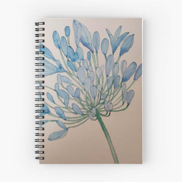 Item preview, Pthalo blue Agapanthus flower watercolour painting  designed and sold by esvb.