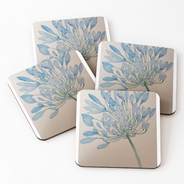 Item preview, Pthalo blue Agapanthus flower watercolour painting  designed and sold by esvb.
