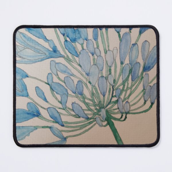 Item preview, Pthalo blue Agapanthus flower watercolour painting designed and sold by esvb.