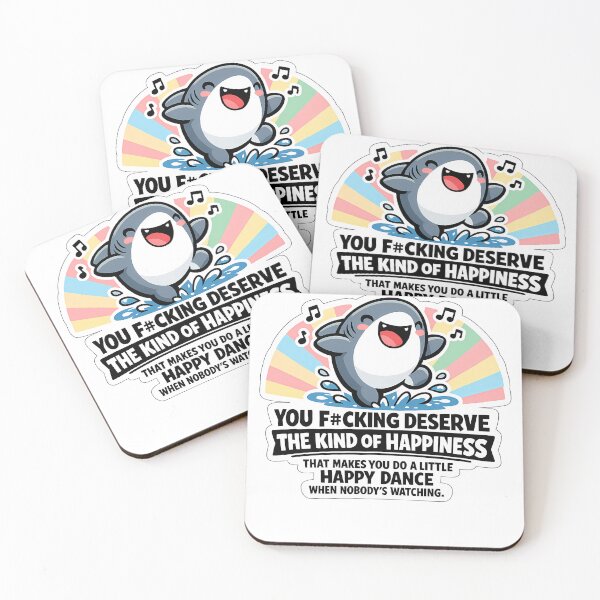 Item preview, Happy Dance Shark Musical Notes Happiness Quote Sticker⁠ designed and sold by MIROUZ2000.