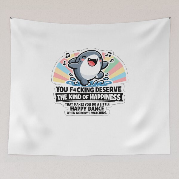 Item preview, Happy Dance Shark Musical Notes Happiness Quote Sticker⁠ designed and sold by MIROUZ2000.