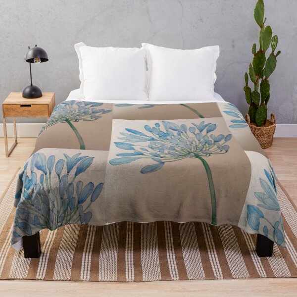 Item preview, Pthalo blue Agapanthus flower watercolour painting  designed and sold by esvb.