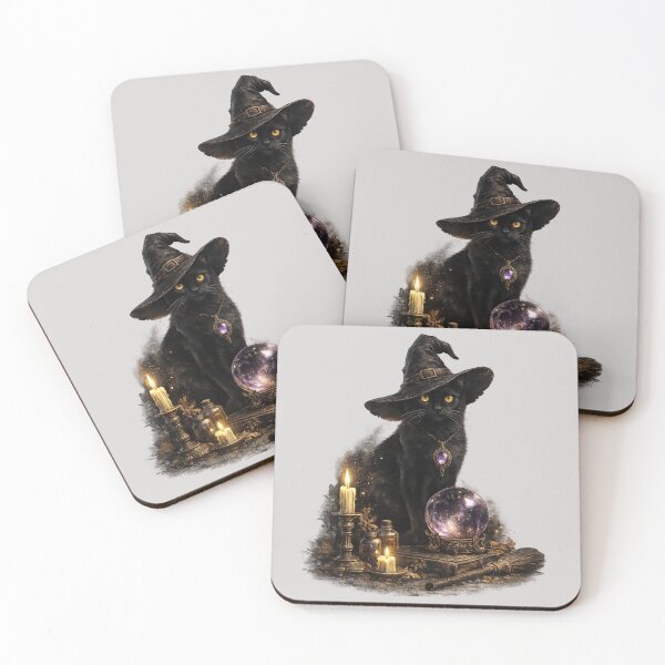 Item preview, Black Cat With Witch Hat designed and sold by VelarisMoon.
