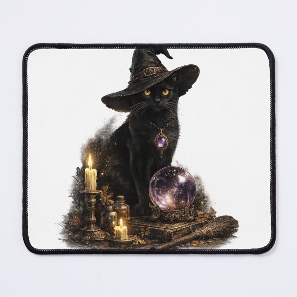 Item preview, Black Cat With Witch Hat designed and sold by VelarisMoon.