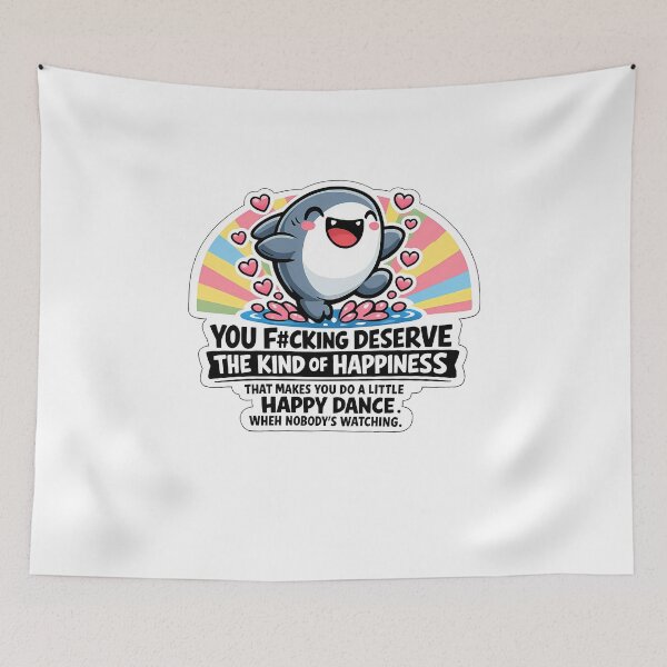 Item preview, Heart Bubbles Happy Shark Dance Quote Sticker⁠ designed and sold by MIROUZ2000.