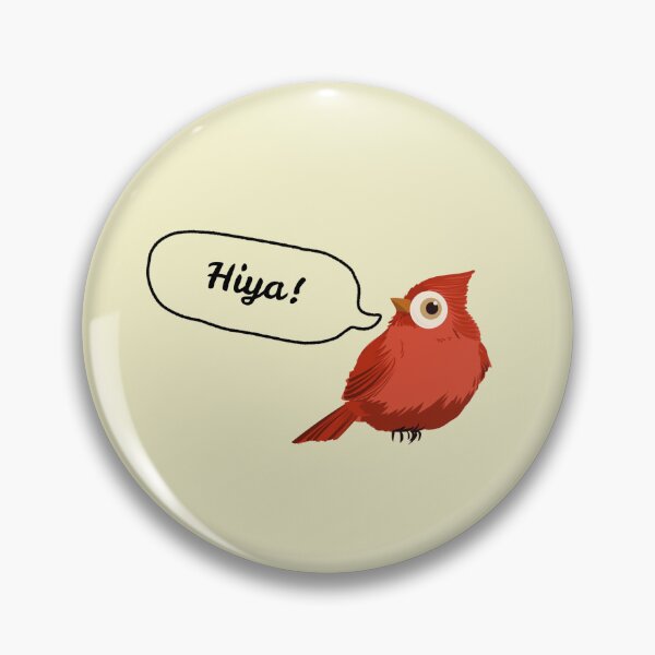 Item preview, Hiya Googly Eye Red Bird Stickers Prints Posters Wall Art Magnet Home Coffee Cup Decoration TShirt Stationary Notebook Magnet Hat Kitchen Work School Office Redbubble Shop designed and sold by Saritas Boutique Shop.