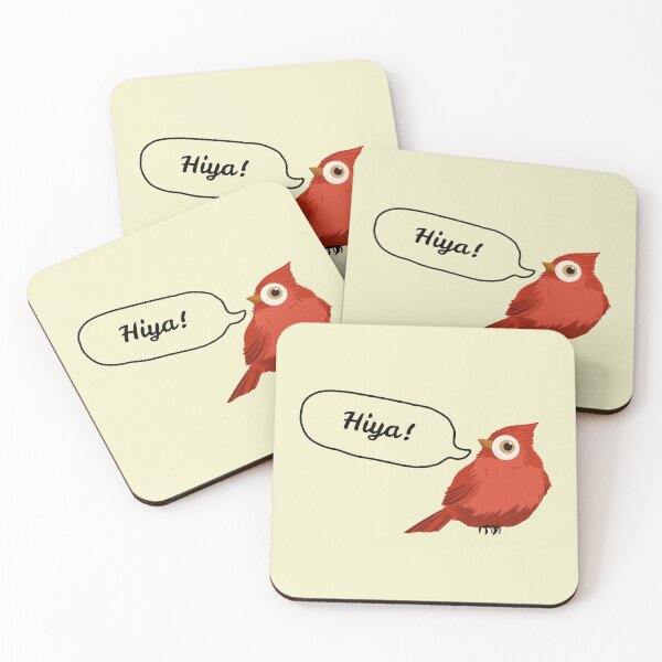 Item preview, Hiya Googly Eye Red Bird Stickers Prints Posters Wall Art Magnet Home Coffee Cup Decoration TShirt Stationary Notebook Magnet Hat Kitchen Work School Office Redbubble Shop designed and sold by Saritas Boutique Shop.