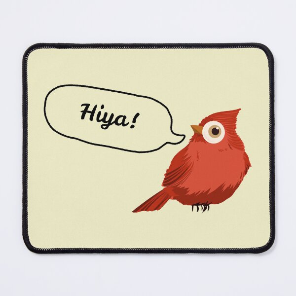 Item preview, Hiya Googly Eye Red Bird Stickers Prints Posters Wall Art Magnet Home Coffee Cup Decoration TShirt Stationary Notebook Magnet Hat Kitchen Work School Office Redbubble Shop designed and sold by Saritas Boutique Shop.