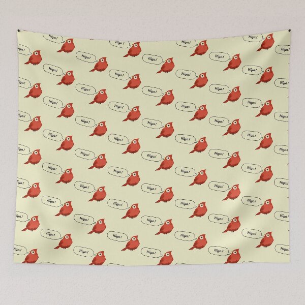 Item preview, Hiya Googly Eye Red Bird Stickers Prints Posters Wall Art Magnet Home Coffee Cup Decoration TShirt Stationary Notebook Magnet Hat Kitchen Work School Office Redbubble Shop designed and sold by Saritas Boutique Shop.