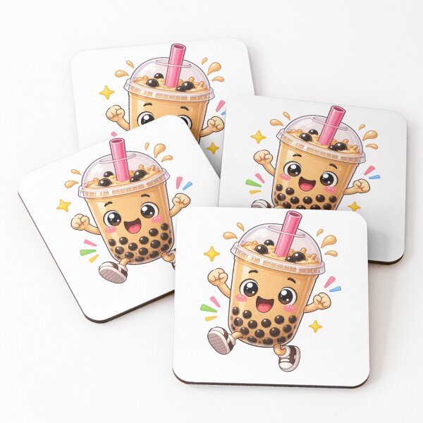 Item preview, Happy Bubble Tea Sticker | Cute Boba Cartoon designed and sold by Creativeeworld777.
