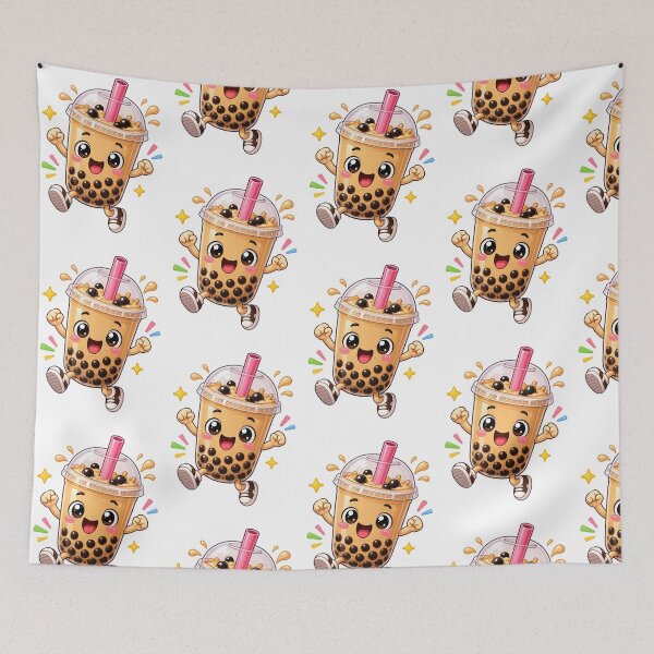 Item preview, Happy Bubble Tea Sticker | Cute Boba Cartoon designed and sold by Creativeeworld777.