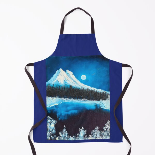 Item preview, Peaceful night with mountain, lake and snowy bushes. designed and sold by BP-Brushworks.