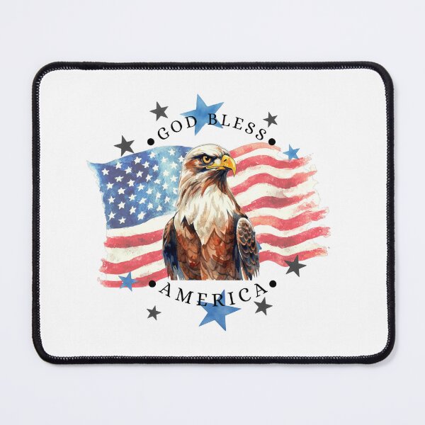 Item preview, Watercolor God Bless America Flag Design with Eagle & Stars designed and sold by jeweleddesigns.