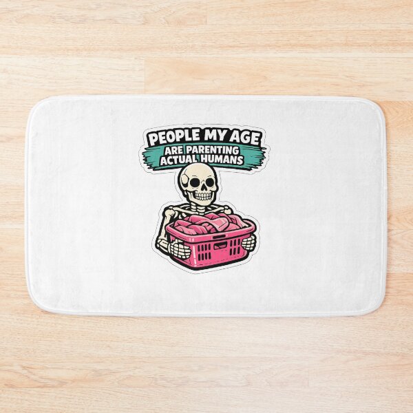 Item preview, Skeleton Doing Laundry People My Age Quote Sticker designed and sold by MIROUZ2000.