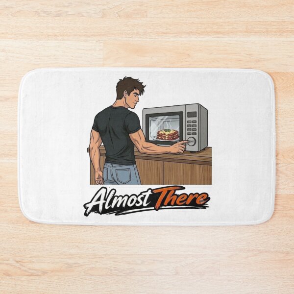 Item preview, Almost There Funny Man Microwaving Lasagna Illustration designed and sold by Northern Glow Art.