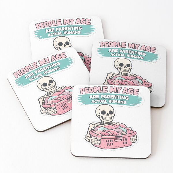 Item preview, Funny Skeleton Pink Laundry Basket Adulting Meme Sticker designed and sold by MIROUZ2000.