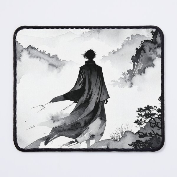 Item preview, Wanderer in Misty Ink Wash Mountains designed and sold by BetweenForms.