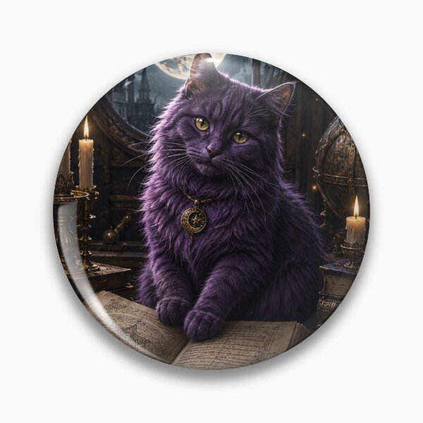 Item preview, Purple Cat In Moonlight Library designed and sold by VelarisMoon.