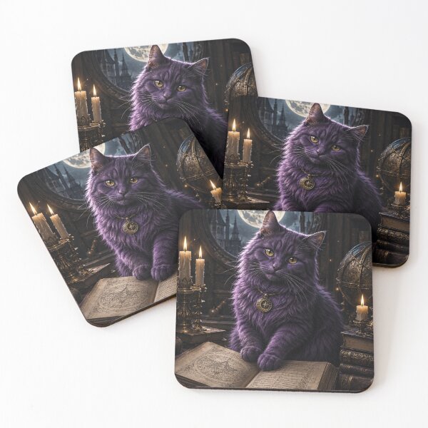 Item preview, Purple Cat In Moonlight Library designed and sold by VelarisMoon.