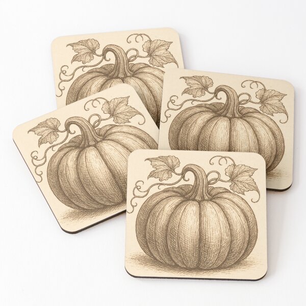 Artikelvorschau, Pumpkin Sketch Art Print | Rustic Autumn Farmhouse Wall Decor  entworfen und verkauft von codeslinger.