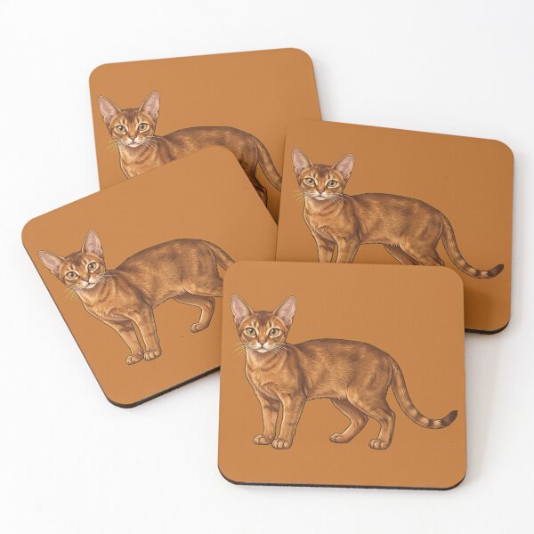 Item preview, Cute Hand-Painted Abyssinian Cat Illustration designed and sold by SYCESTORE.