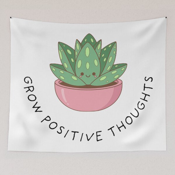 Item preview, Grow Positive Thoughts Cute Succulent Kawaii Plant Pun designed and sold by MedusaGialla.