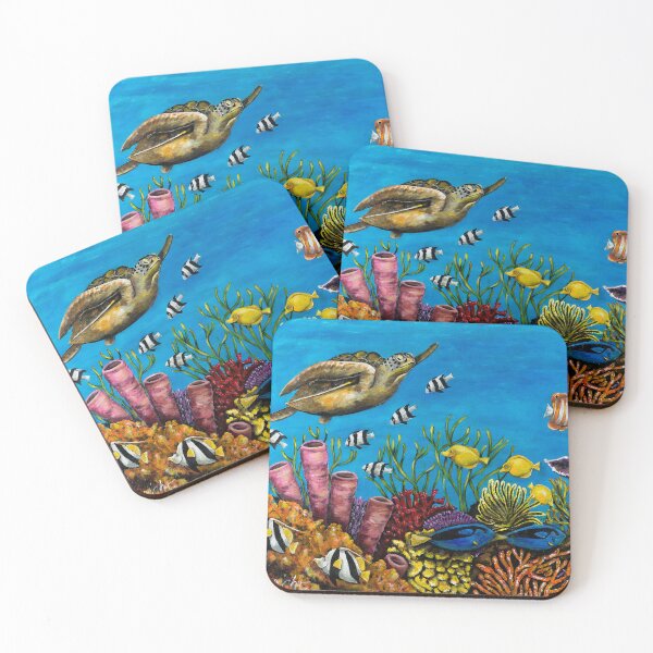 Item preview, Coral reef with turtle designed and sold by Lisa Enright.
