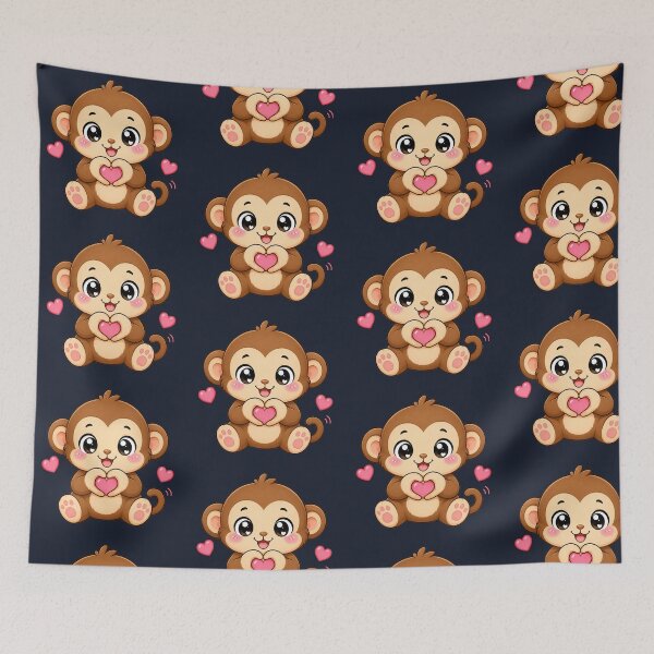 Item preview, Cute Kawaii Monkey Making Heart designed and sold by Seculinator.