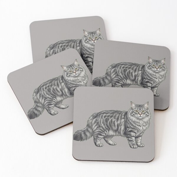 Item preview, Cute Hand-Painted Siberian Cat Illustration designed and sold by SYCESTORE.