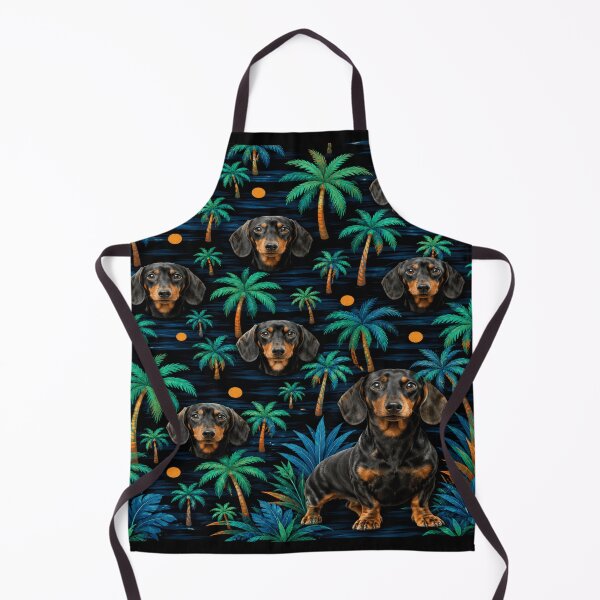 Item preview, Tropical Dachshund Night Palm Pattern designed and sold by POD DYNASTY | Original Print On Demand T-Shirt Graphics.