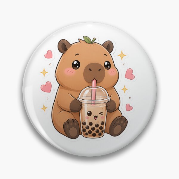 Item preview, Kawaii Capybara & Bubble Tea – Cute Boba Cartoon Design designed and sold by AstraDrip Studio.