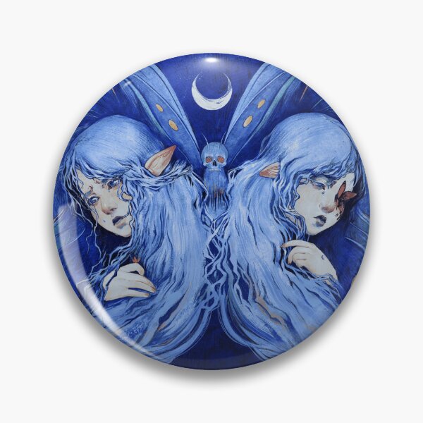 Item preview, Twin Fairy Butterfly Skull Moon Blue designed and sold by Hommatewel.
