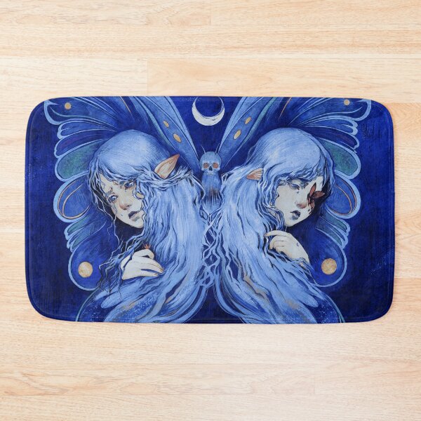 Item preview, Twin Fairy Butterfly Skull Moon Blue designed and sold by Hommatewel.